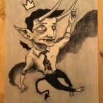 Charcoal on wood by Andy Hunt