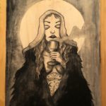 Charcoal on wood by Andy Hunt
