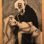 Charcoal on wood by Andy Hunt
