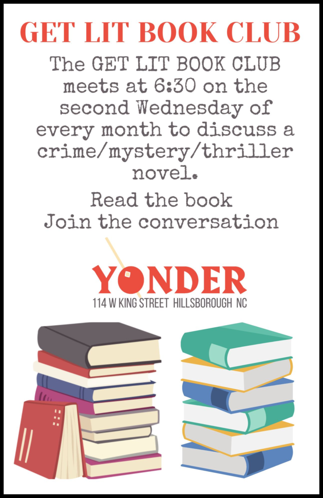 Yonder Book Club monthly on the second Wednesday