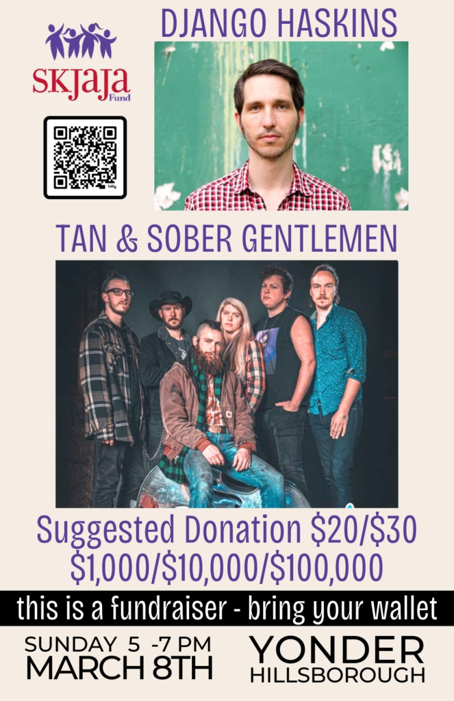 Tan and Sober Gentlemen and Django Haskins play a benefit show for SKJAJA at Yonder